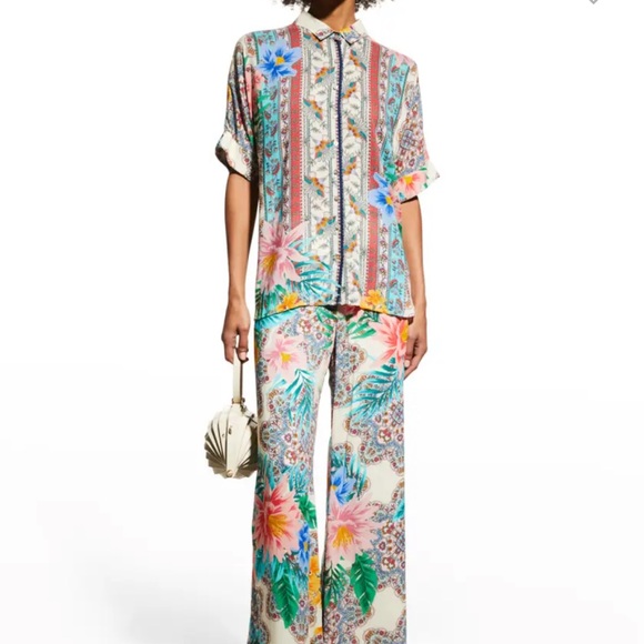 Johnny Was Floral Clover Button Down Boho Top Blouse - Picture 3 of 13